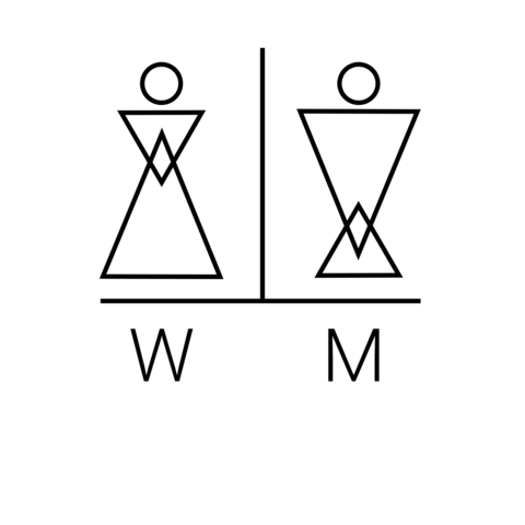 Minimalistic WC Bathroom Logo Sign Template